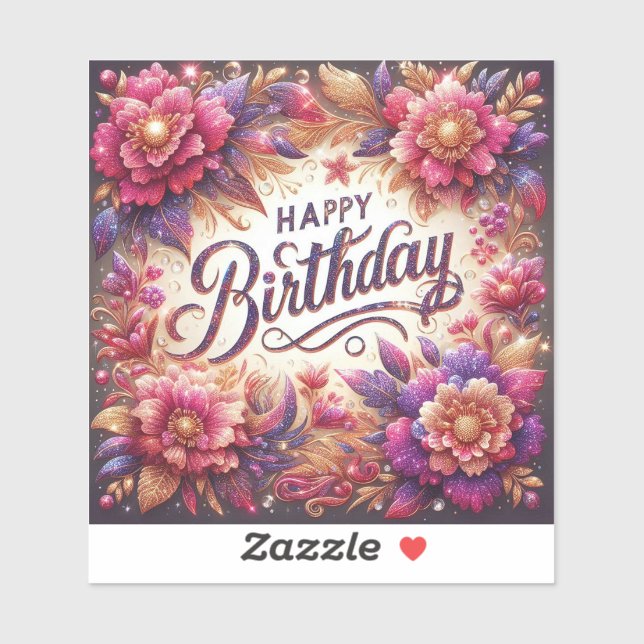 Sticker Anniversaire rose (Feuille)