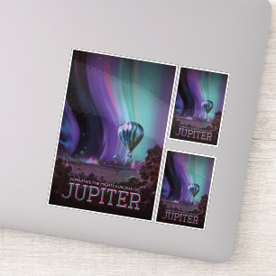 Sticker Annonce Voyage Sci-Fi, Planet Jupiter