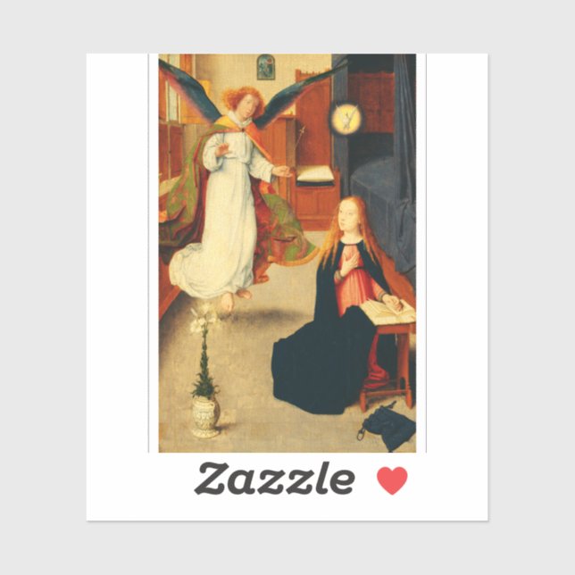 Sticker Annonciation de la Vierge Marie par Gerard David (Feuille)