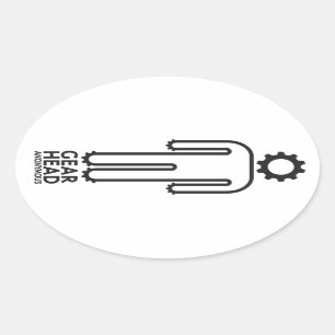 Sticker anonyme en tête d'engrenage