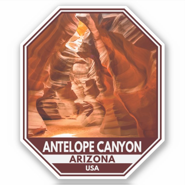 Sticker Antelope Canyon Arizona Travel Emblem (Devant)