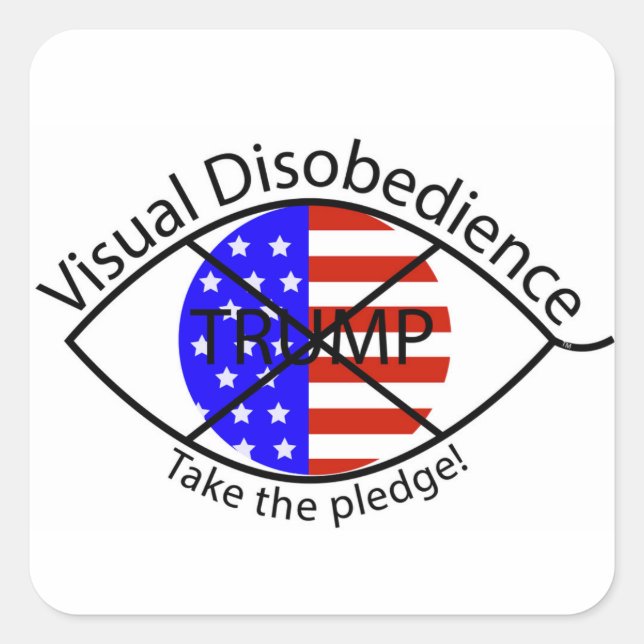 Sticker anti-Trump contre la désobéissance visuell (Devant)