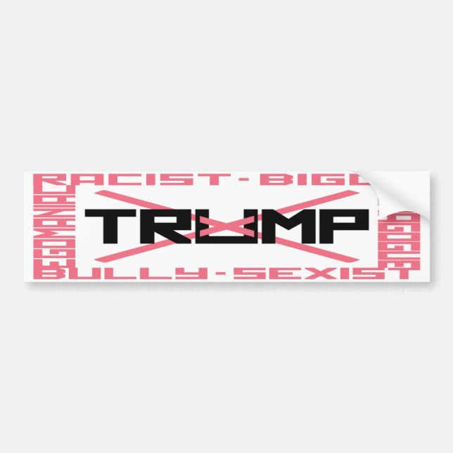 Sticker anti-Trump rose pare-chocs (Devant)