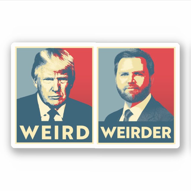 Sticker Anti Trump Vance - bizarre et bizarre (Devant)