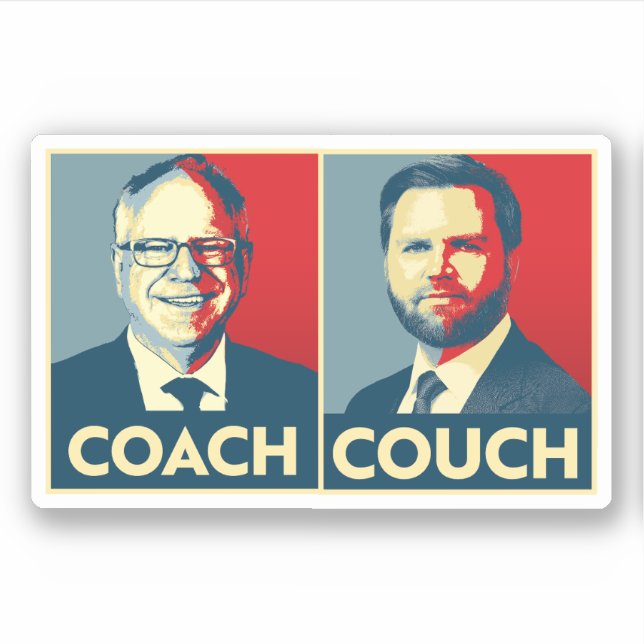 Sticker Anti Trump Vance - Entraînement contre Couch (Devant)