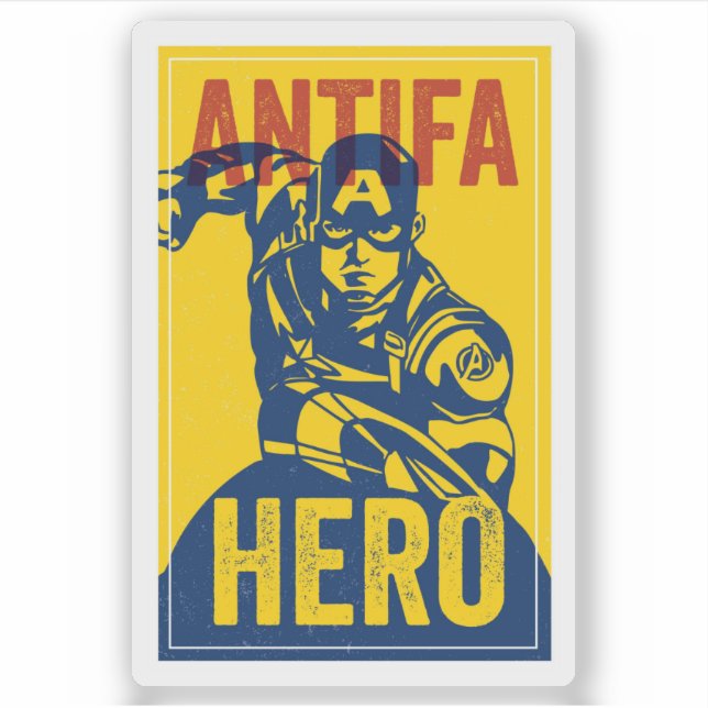 Sticker ANTIFA HEROES SERIES: Captain American (Devant)