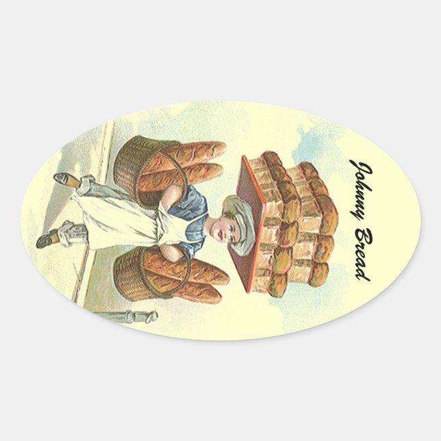 Sticker Antique Fun Bread Baker Chef Personalize (Front)
