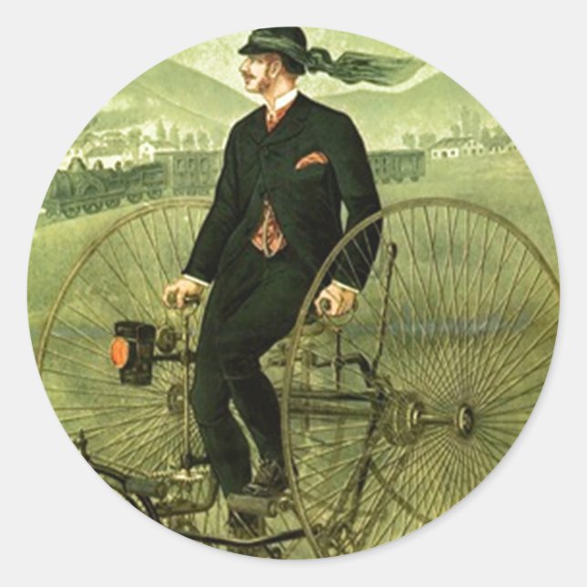 Sticker Antique Vélo Tricycle Publicité Vélo (Devant)