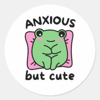 Sticker Anxieux Mais Mignon, Drôle Anxieux Frog