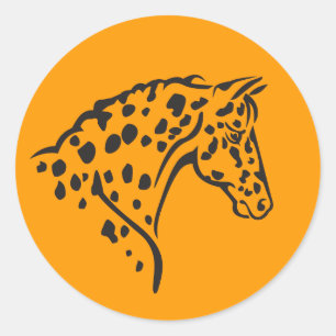 STICKER--Appaloosa yellow Classic Round Sticker