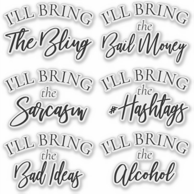 Sticker Apportez le Bling | Fête de Bachelorette Moderne (Devant)