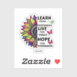Sticker Apprendre À Partir Des Citations D'Hier Rainbow Su