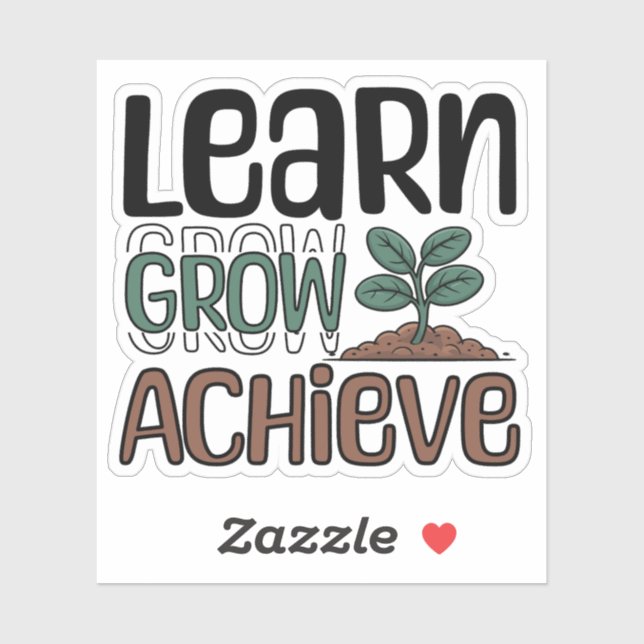 Sticker Apprendre, grandir, atteindre (Feuille)