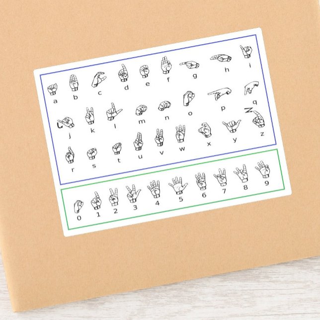 Sticker Apprendre le langage des signes ASL, Alphabet de c (Deaf culture awareness
Creative writing with ASL
Practical ASL products)