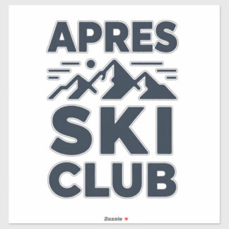 Sticker Apres Ski Club Mountain Logo - Custom Mens Winter 
