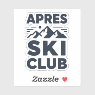 Sticker Apres Ski Club Mountain Logo - Custom Mens Winter 