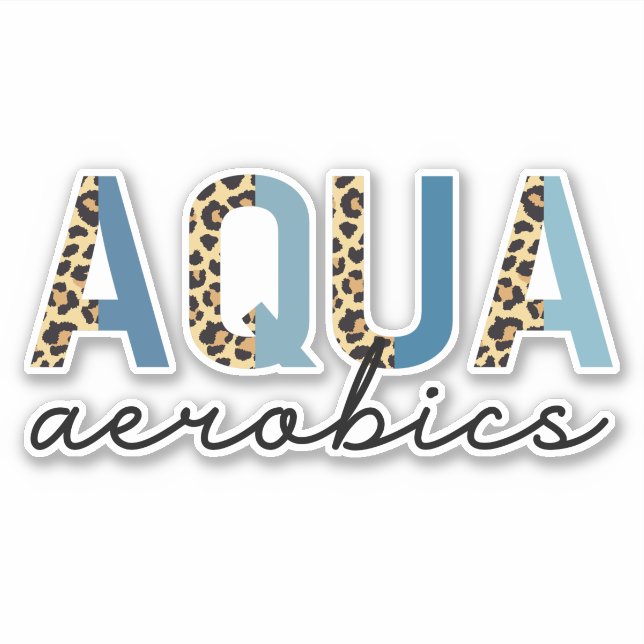 Sticker Aqua Aerobics Empreinte Cheetah Livres d'aquagym (Devant)