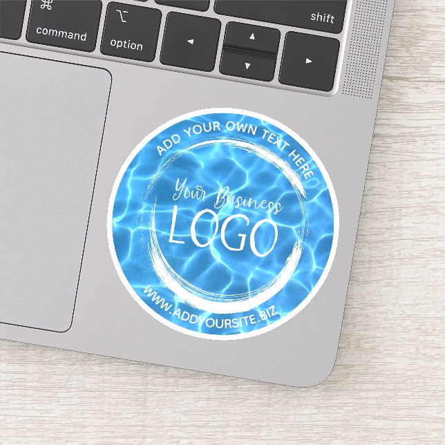 Sticker Aqua Blue Piscine Business Logo Cercle (Détail)