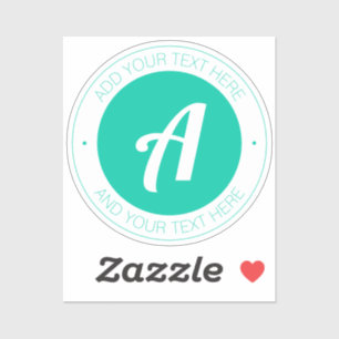 Sticker Aqua Green Monogramme ou Ajouter un logo   transpa