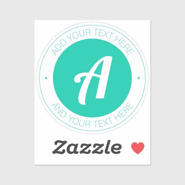 Sticker Aqua Green Monogramme ou Ajouter un logo | transpa (Feuille)
