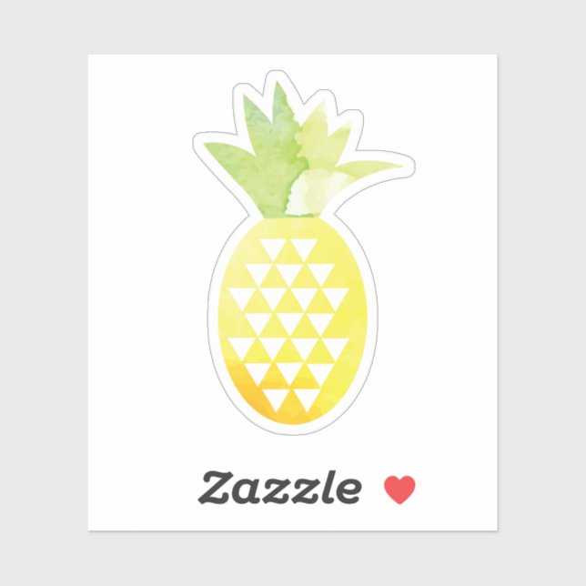 Sticker Aquarelle Ananas tropical (Feuille)