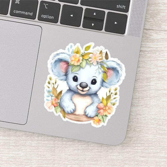 Sticker Aquarelle Bébé Koala Ours Enfants Animal (Détail)