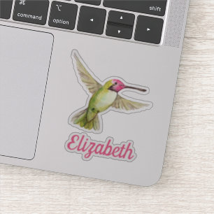 Sticker Aquarelle Colibri Avec Votre Nom