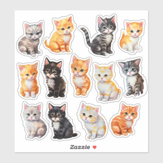 Sticker Aquarelle de chat de la papeterie
