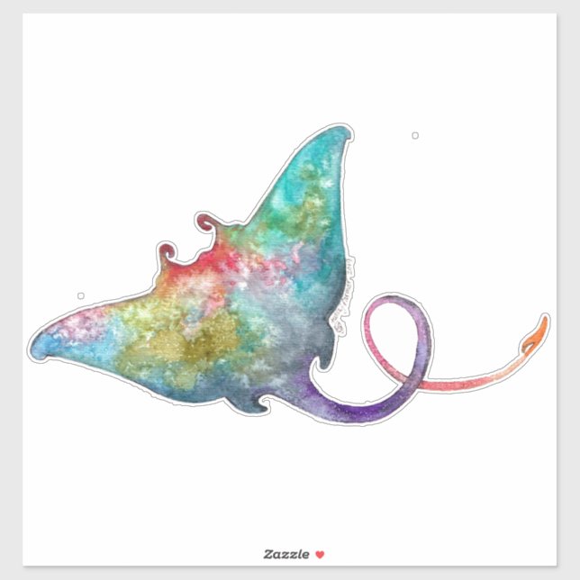 Sticker Aquarelle de couleur (Feuille)