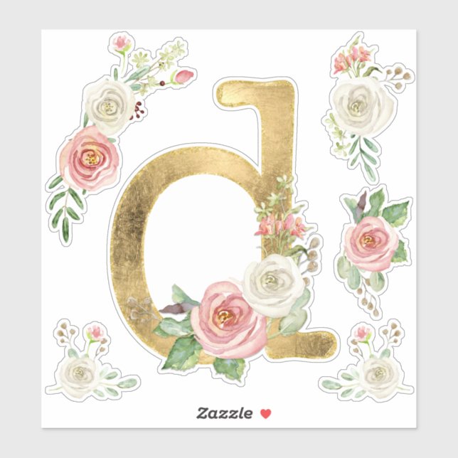 Sticker Aquarelle de la feuille de fleurs rose rose rose c (Feuille)