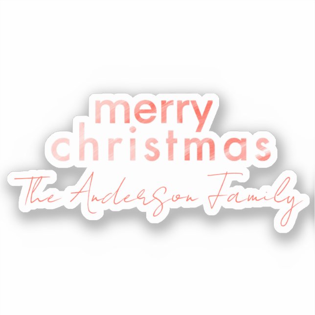 Sticker Aquarelle de Noël rouge minimaliste (Recto)