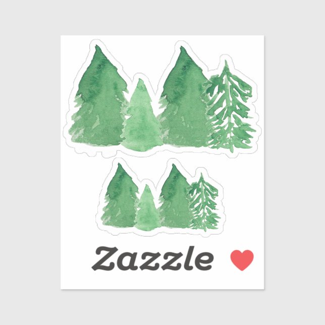 Sticker Aquarelle des pins sylvestres (Feuille)