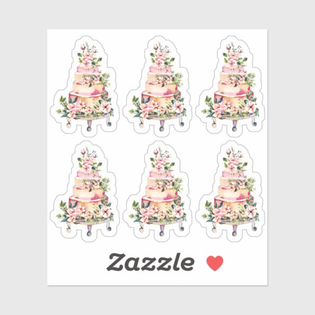 Sticker Aquarelle Floral Mariage Cuisinier de boulangerie (Feuille)