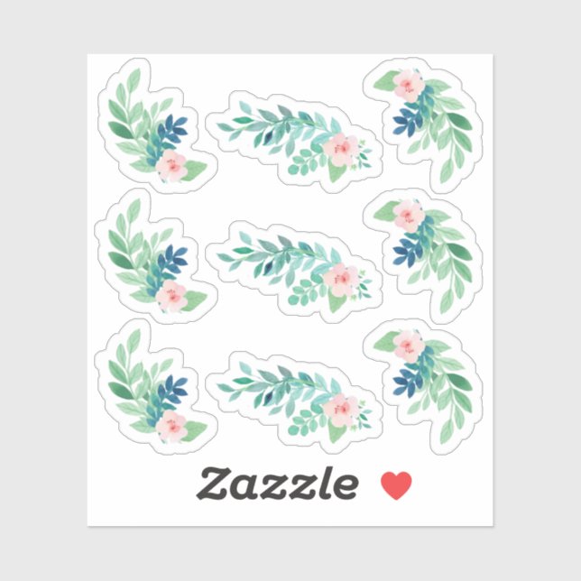 Sticker Aquarelle Floral Pansy Feuille de planification bo (Feuille)