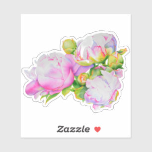 Sticker Aquarelle florale classique et élégante de pivoine