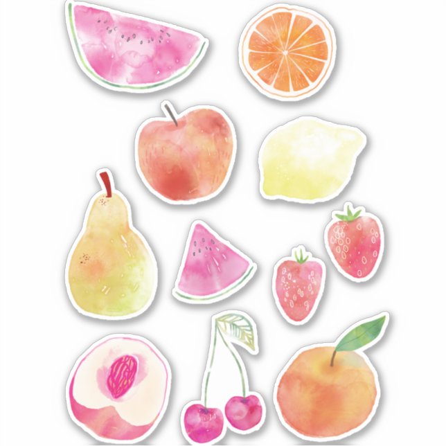 Sticker Aquarelle Fruit délicieux (Devant)