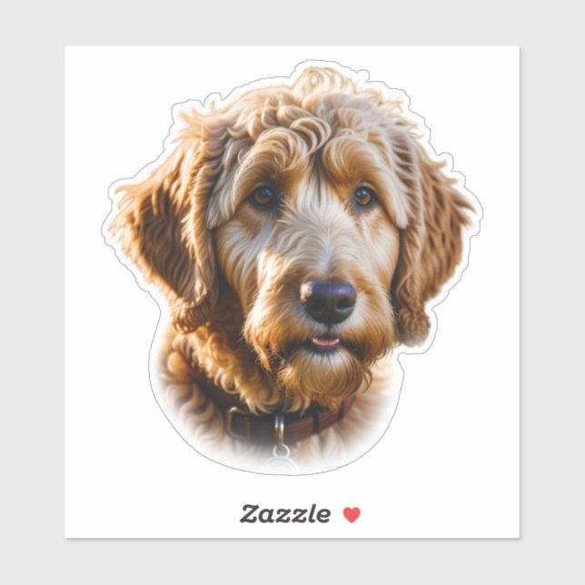 Sticker Aquarelle Goldendoodle (Feuille)