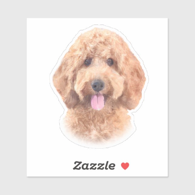 Sticker Aquarelle Goldendoodle (Feuille)