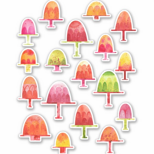 Sticker Aquarelle Jellies Food Art (Devant)