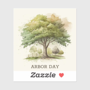 Sticker Aquarelle. Jour de l'Arbor Environnement et écolog