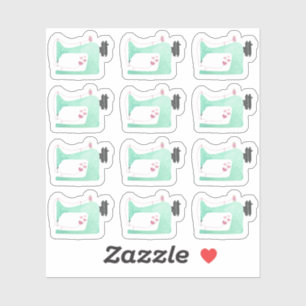Sticker Aquarelle Machine à coudre Shabby Chic Page Planne