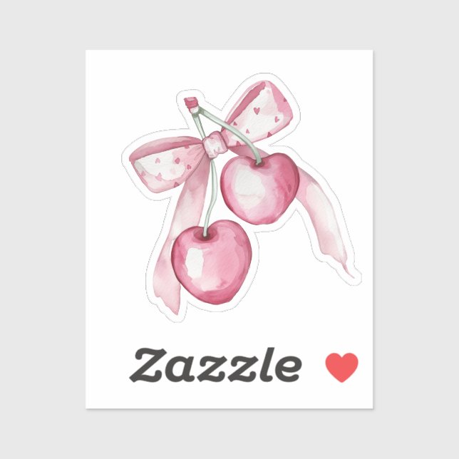 Sticker Aquarelle mignonne Fils roses (Feuille)