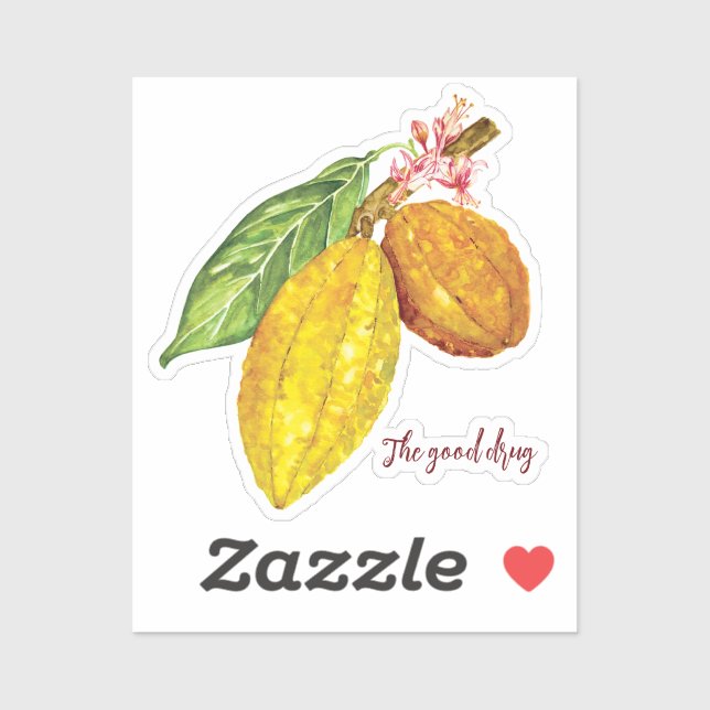 Sticker Aquarelle personnalisée fruit chocolat (Feuille)