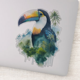 Sticker Aquarelle Rainforest Toucan