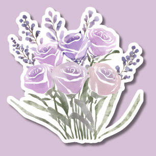 Sticker Aquarelle Rose Lavande étanche