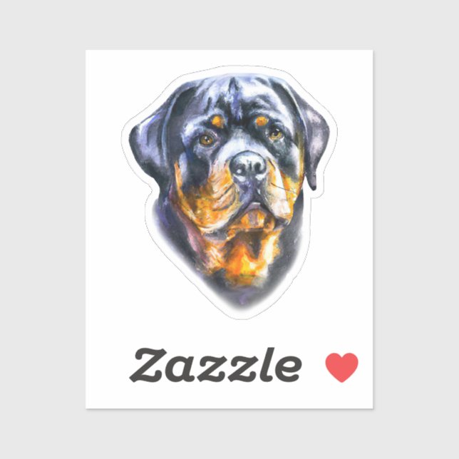Sticker Aquarelle Rottweiler (Feuille)