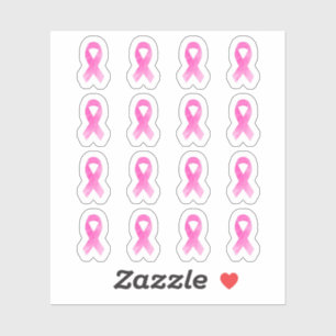 Sticker Aquarelle Sensibilisation au cancer du sein Ruban 