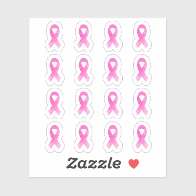 Sticker Aquarelle Sensibilisation au cancer du sein Ruban  (Feuille)