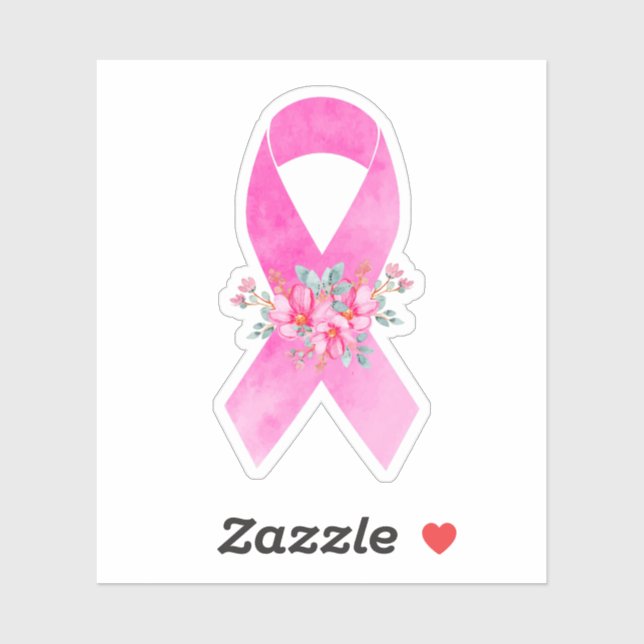 Sticker Aquarelle Sensibilisation au cancer du sein Ruban  (Feuille)