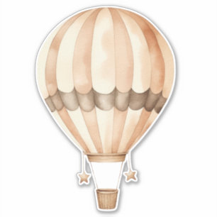 Sticker Aquarelle vintage Rouille et crème Ballons à air c
